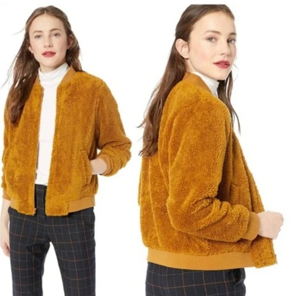 J. Crew Jackets & Blazers - NWOT J.CREW Sherpa teddy bomber jacket in Golden Brandy